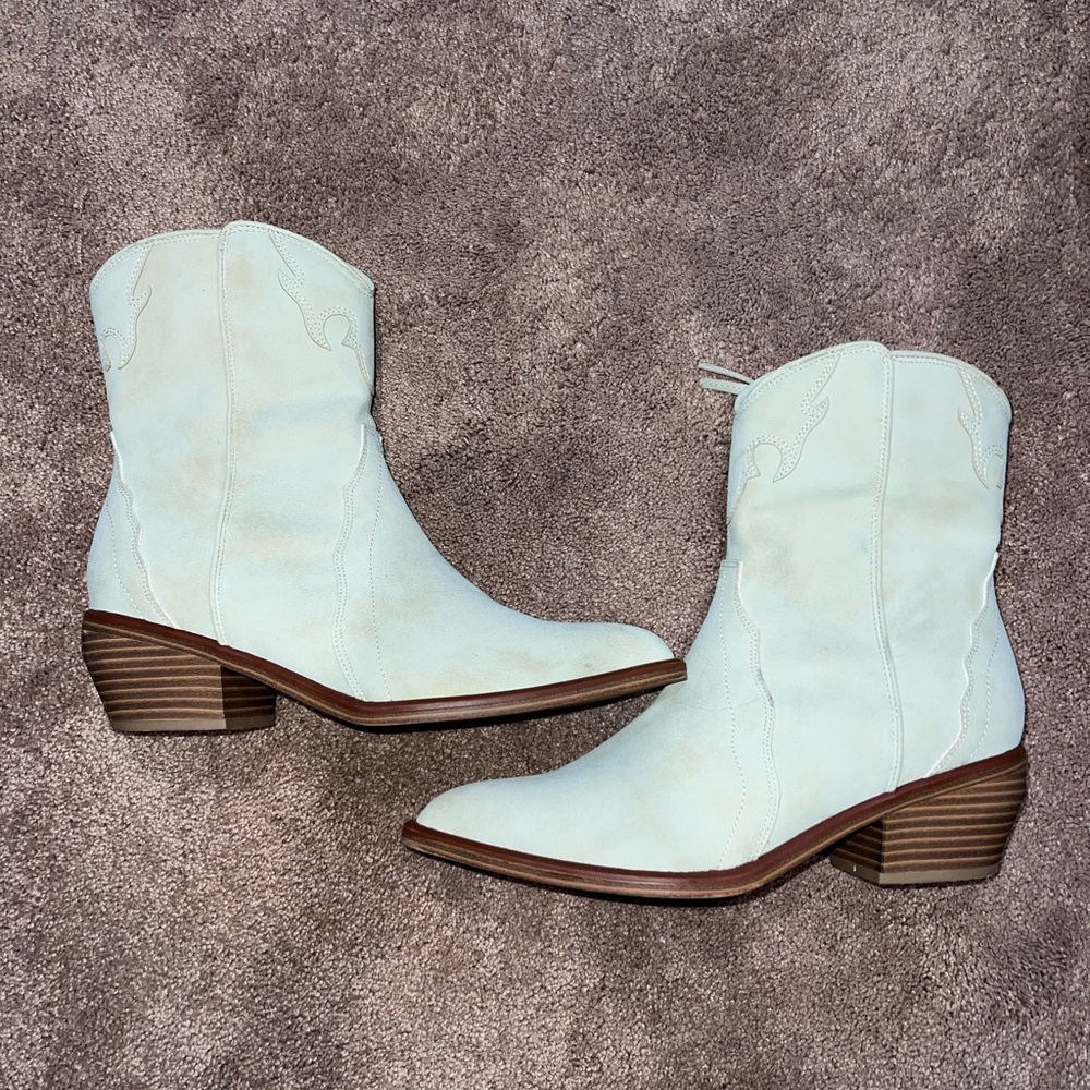 Altar'd State Light Cream Kiarra Western Heeled Boots